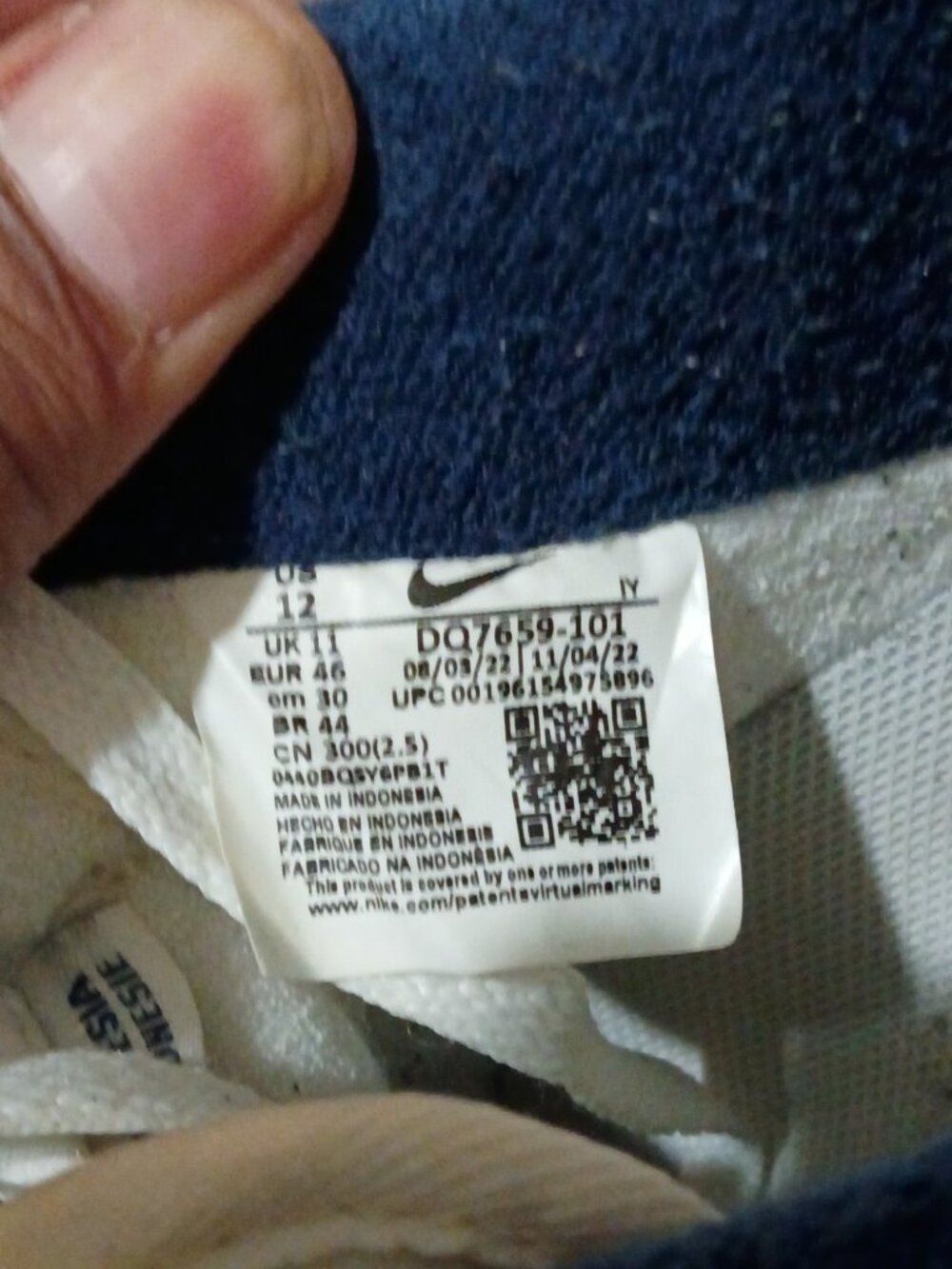 Nike Air Force 1 07 LV8 College Pack Midnight Navy DQ7659-101 Men's Shoes Sz 12 - Picture 2 of 14